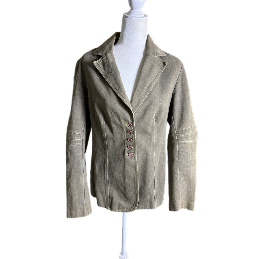 Vintage Newport News Jeanology Collection Jacket Womens Size 12 Taupe Gray Denim - Picture 6 of 12